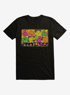 Teenage Mutant Ninja Turtles Team Group Poses Comic Black T-Shirt