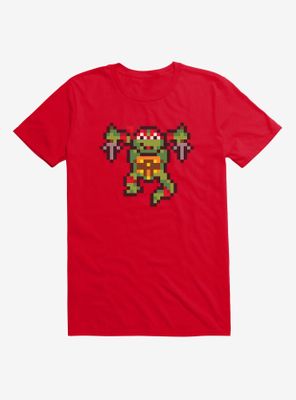 Tmnt Retro Cartoon Pixelated Raph Men's Heather Charcoal T-shirt