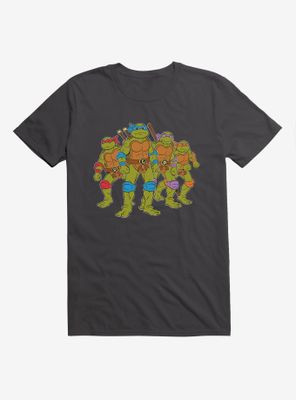 Teenage Mutant Ninja Turtles Serious Group Pose Grey T-Shirt
