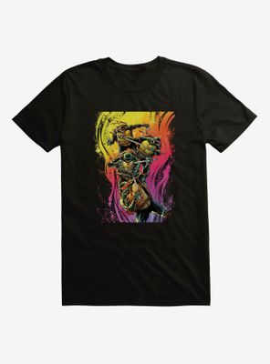 Teenage Mutant Ninja Turtles Rainbow Paint Group Fight T-Shirt