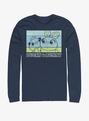 Disney Pixar Toy Story 4 Ducky And Bunny Navy Blue Long-Sleeve T-Shirt