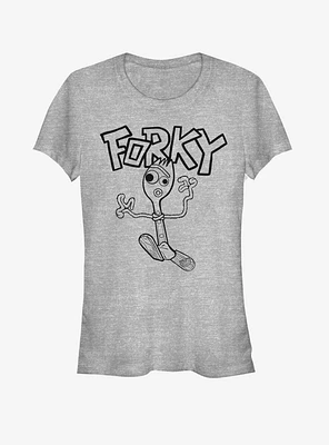 Disney Pixar Toy Story 4 Doodle Fork Girls Heathered T-Shirt