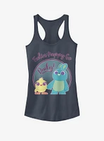 Disney Pixar Toy Story 4 Ducky Bunny Pastel Girls Indigo Tank Top