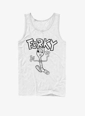 Disney Pixar Toy Story 4 Doodle Fork White Tank Top