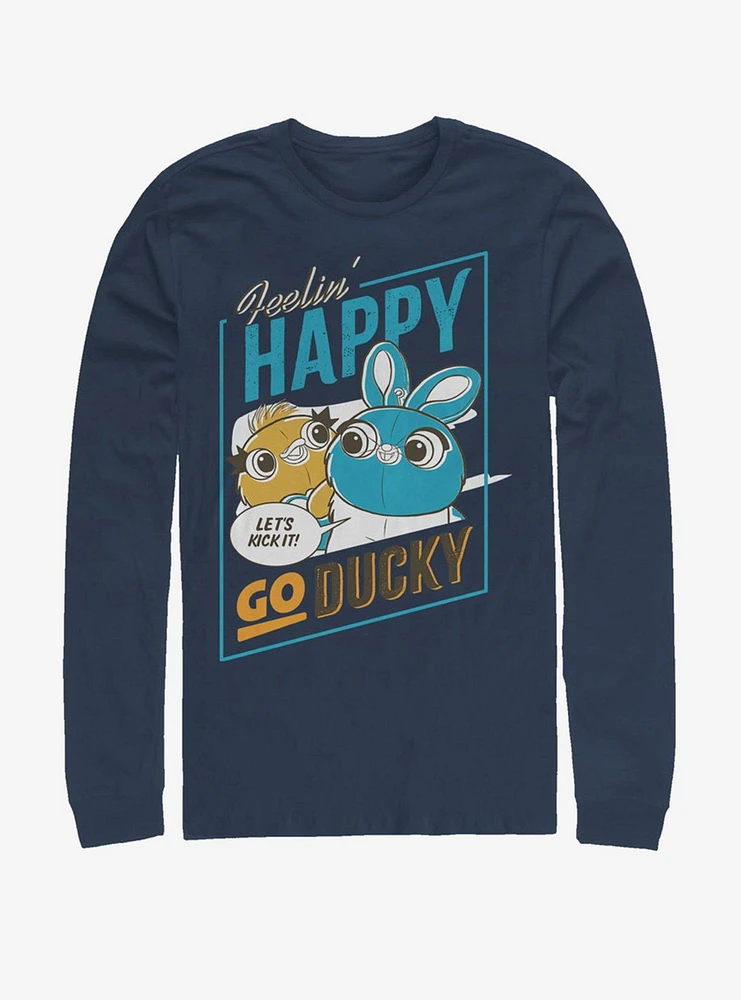 Disney Pixar Toy Story 4 Happy Go Ducky Navy Blue Long-Sleeve T-Shirt