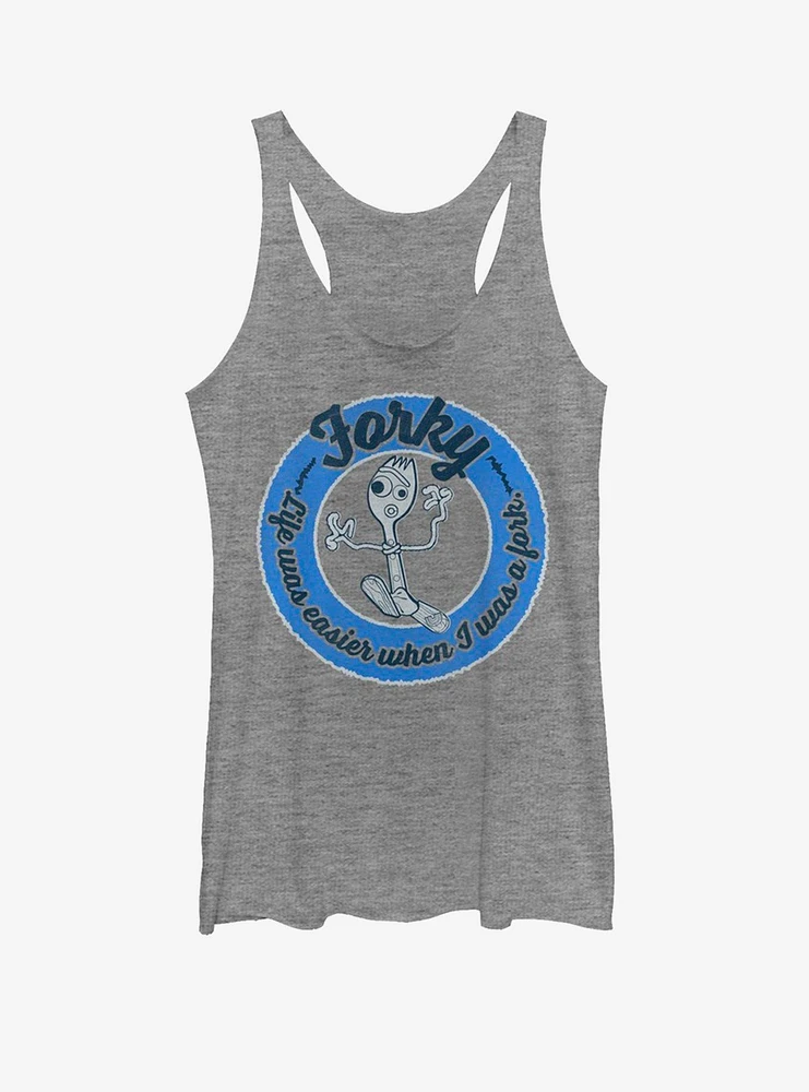 Disney Pixar Toy Story 4 Forky Back Girls Grey Heathered Tank Top