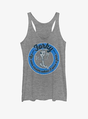 Disney Pixar Toy Story 4 Forky Back Girls Grey Heathered Tank Top