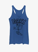 Disney Pixar Toy Story 4 Doodle Fork Girls Royal Blue Heathered Tank Top