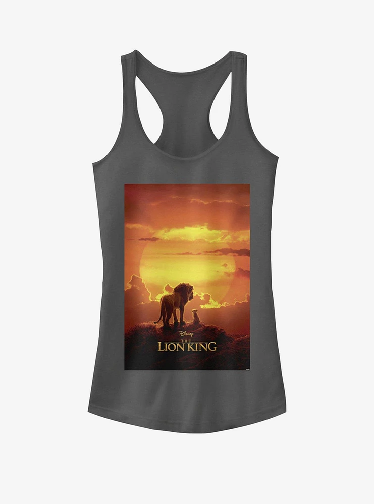 Disney The Lion King 2019 Pride Rock Poster Girls Charcoal Grey Tank Top