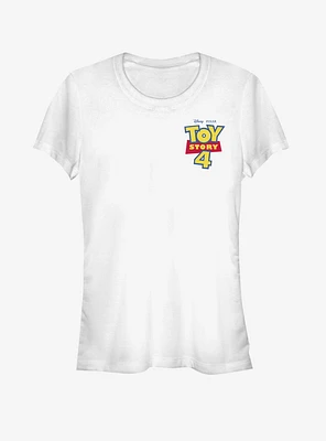 Disney Pixar Toy Story 4 Chest Color Logo Girls White T-Shirt