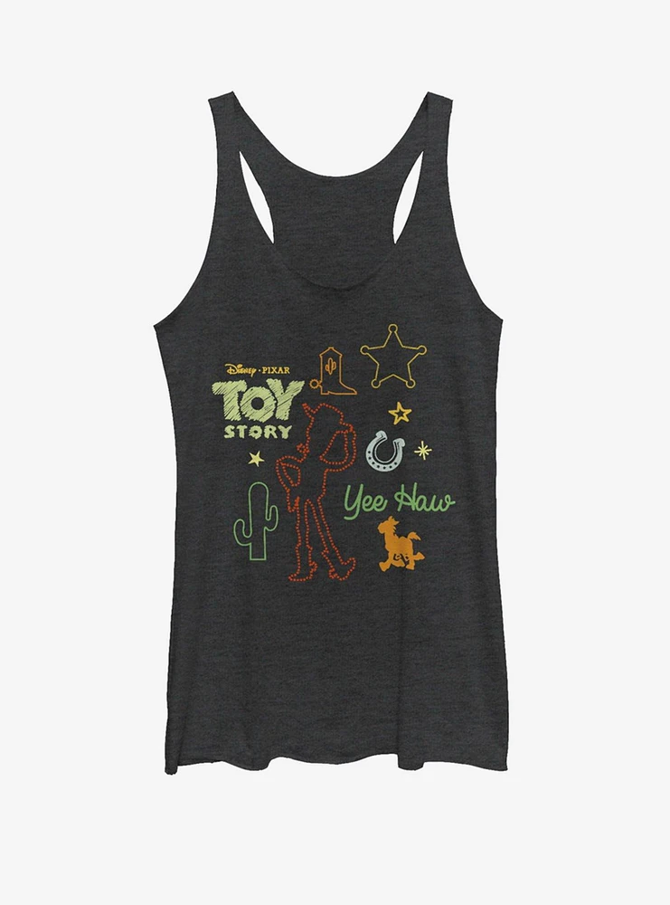 Disney Pixar Toy Story 4 Folk Girls Black Heathered Tank Top