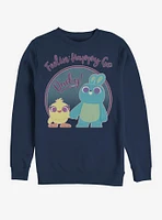 Disney Pixar Toy Story 4 Ducky Bunny Pastel Navy Blue Sweatshirt