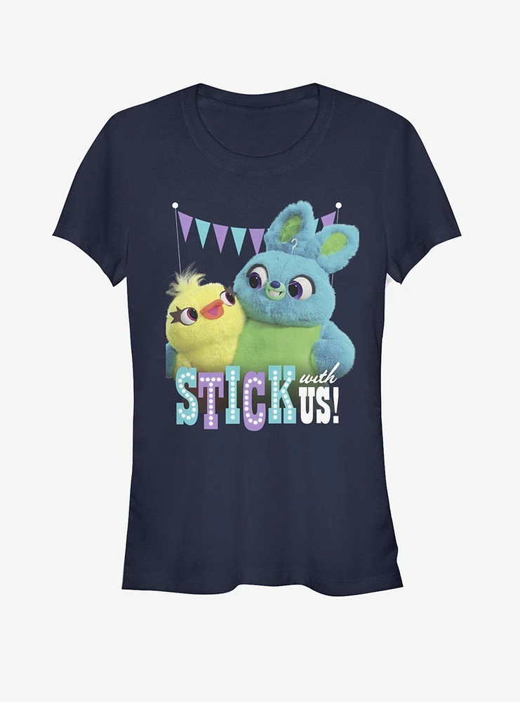 Disney Pixar Toy Story 4 Stick With Us Girls Navy Blue T-Shirt