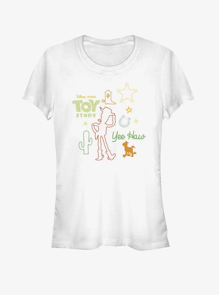 Disney Pixar Toy Story 4 Folk Girls White T-Shirt