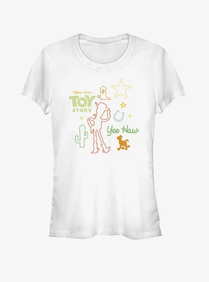 Disney Pixar Toy Story 4 Folk Girls White T-Shirt