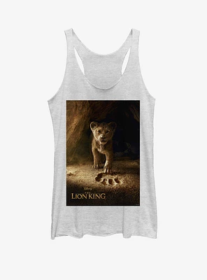 Disney The Lion King 2019 Simba Poster Girls White Heathered Tank Top