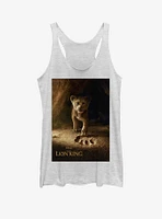 Disney The Lion King 2019 Simba Poster Girls White Heathered Tank Top