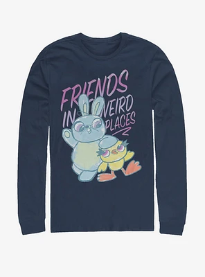 Disney Pixar Toy Story 4 Friends Sketch Navy Blue Long-Sleeve T-Shirt