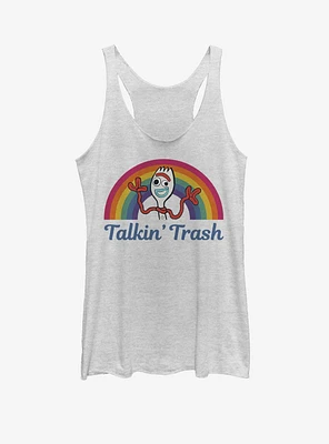 Disney Pixar Toy Story 4 Talkin' Trash Girls White Heathered Tank Top