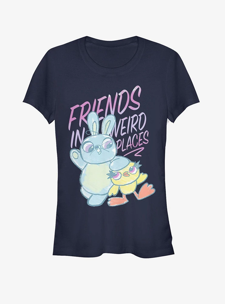 Disney Pixar Toy Story 4 Friends Sketch Girls Navy Blue T-Shirt