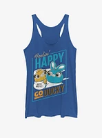 Disney Pixar Toy Story 4 Happy Go Ducky Girls Royal Blue Heathered Tank Top