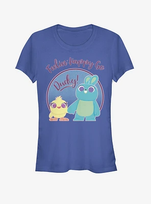 Disney Pixar Toy Story 4 Ducky Bunny Pastel Girls Royal Blue T-Shirt