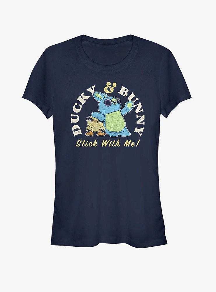 Disney Pixar Toy Story 4 Ducky And Bunny Brand Girls Navy Blue T-Shirt