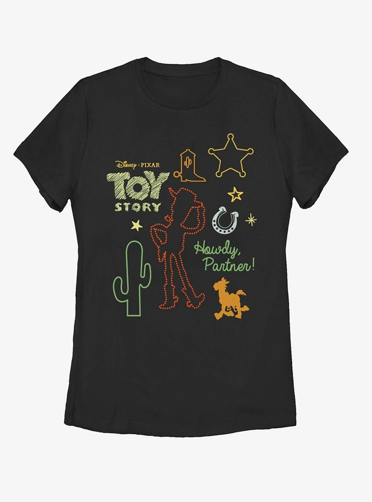 Disney Pixar Toy Story 4 Woody Folk Womens T-Shirt