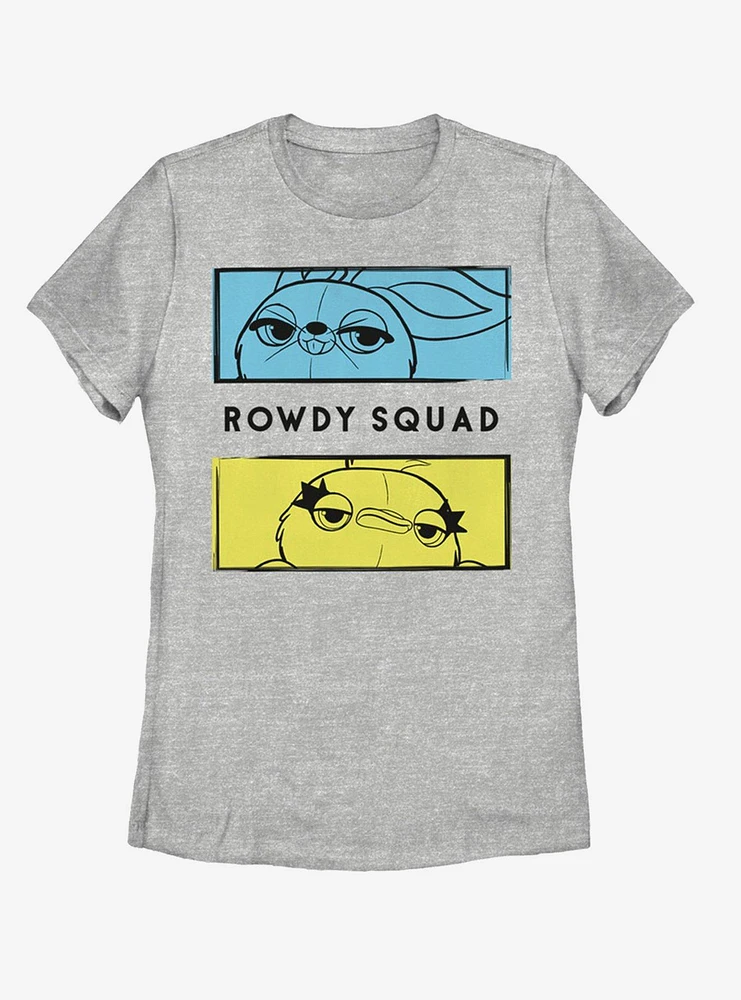 Disney Pixar Toy Story 4 Ducky Bunny Rowdy Boxes Womens T-Shirt