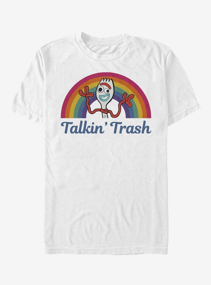 Disney Pixar Toy Story 4 Forky Talkin Trash White T-Shirt