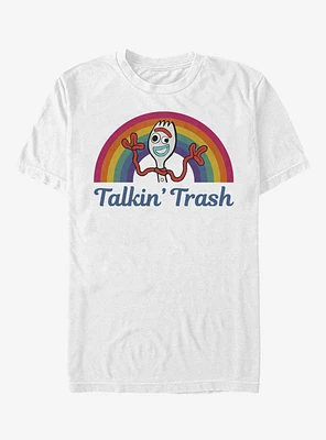 Disney Pixar Toy Story 4 Forky Talkin Trash White T-Shirt