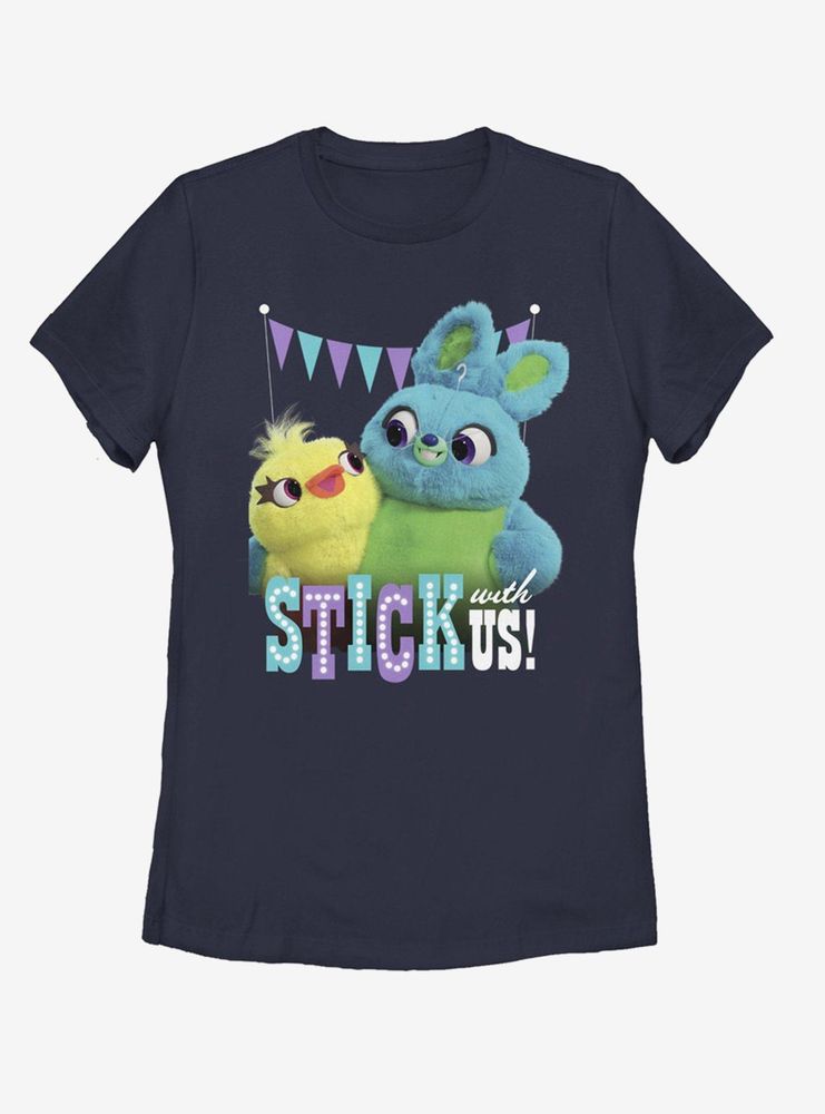 Disney Pixar Toy Story 4 Ducky Bunny Stick With Us Womens T-Shirt