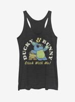 Disney Pixar Toy Story 4 Ducky Bunny Stick With Me Womens Black Tank Top