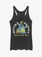 Disney Pixar Toy Story 4 Ducky Bunny Stick With Me Womens Black Tank Top