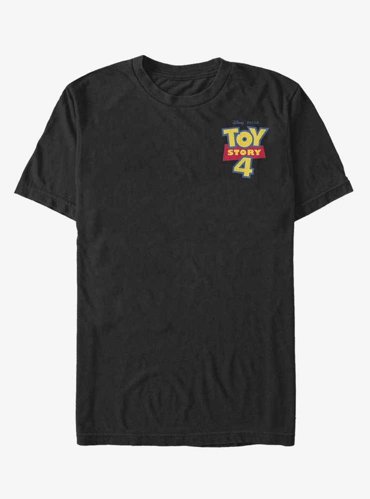 Disney Pixar Toy Story 4 Chest Color Logo Black T-Shirt