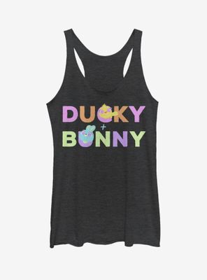 Disney Pixar Toy Story 4 Ducky Bunny Peekaboo Womens Black Tank Top