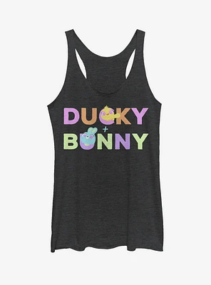 Disney Pixar Toy Story 4 Ducky Bunny Peekaboo Womens Black Tank Top