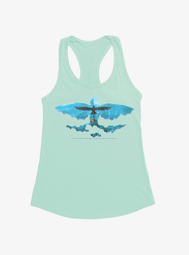 How To Train Your Dragon Flying Outline Girls Tank