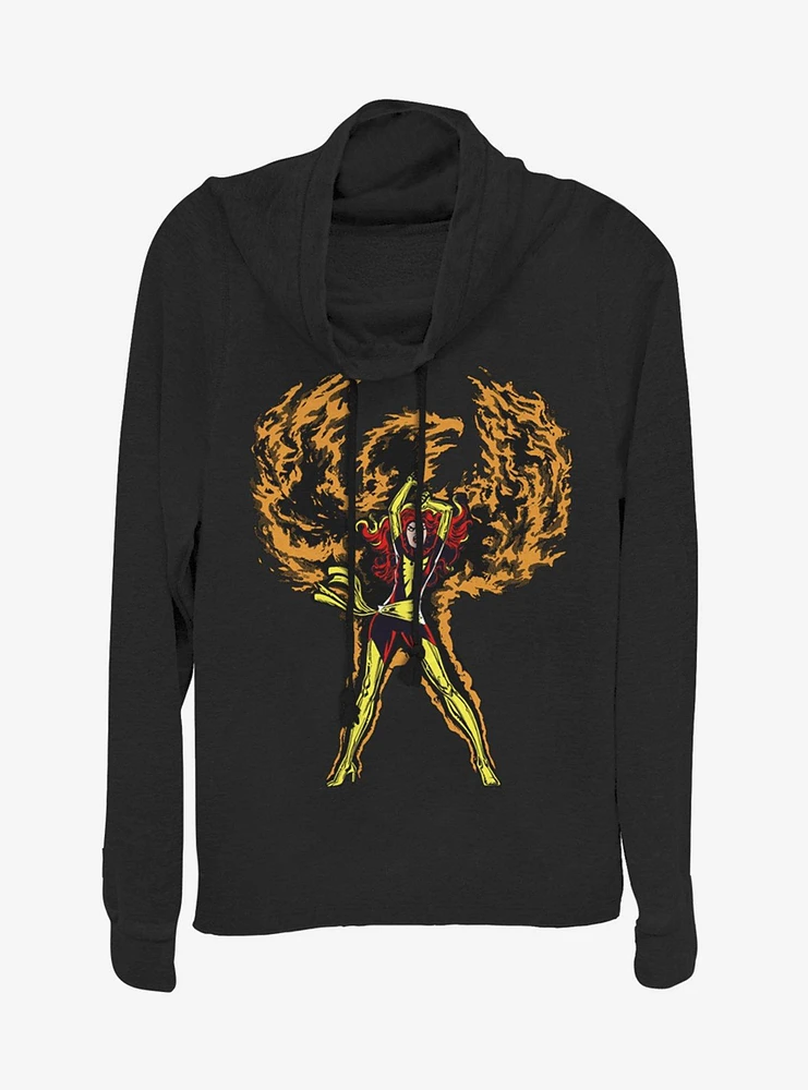 Marvel X-Men Phoenix Rises Cowlneck Long-Sleeve Girls Top