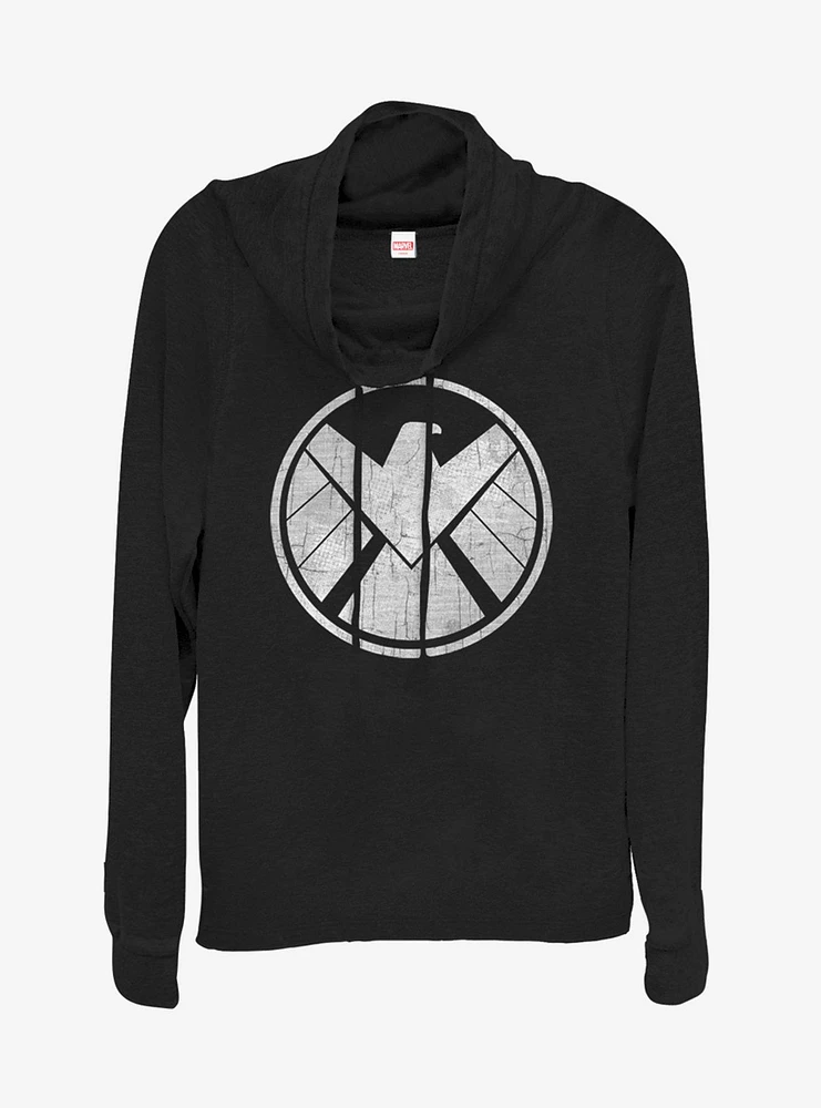 Marvel Avengers Crusty Shield Cowlneck Long-Sleeve Girls Top