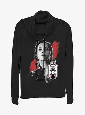 Marvel Avengers: Endgame Black Widow Tag Cowlneck Long-Sleeve Girls Top