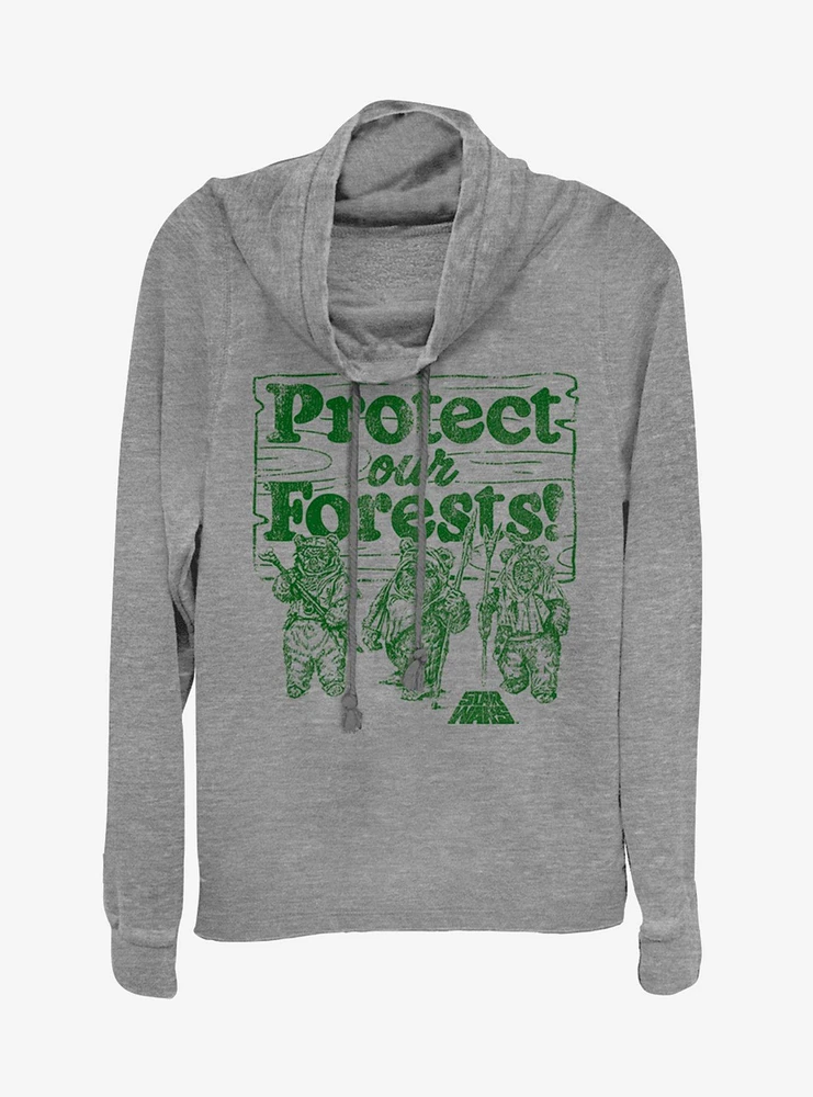 Star Wars Protect our Forests Cowlneck Long-Sleeve Girls Top