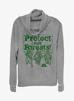 Star Wars Protect our Forests Cowlneck Long-Sleeve Girls Top