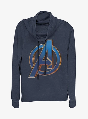 Marvel Avengers: Endgame Blue Logo Cowlneck Long-Sleeve Girls Top