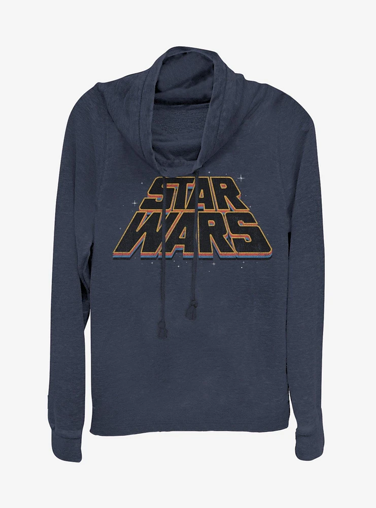 Star Wars Slanty Logos Cowlneck Long-Sleeve Girls Top