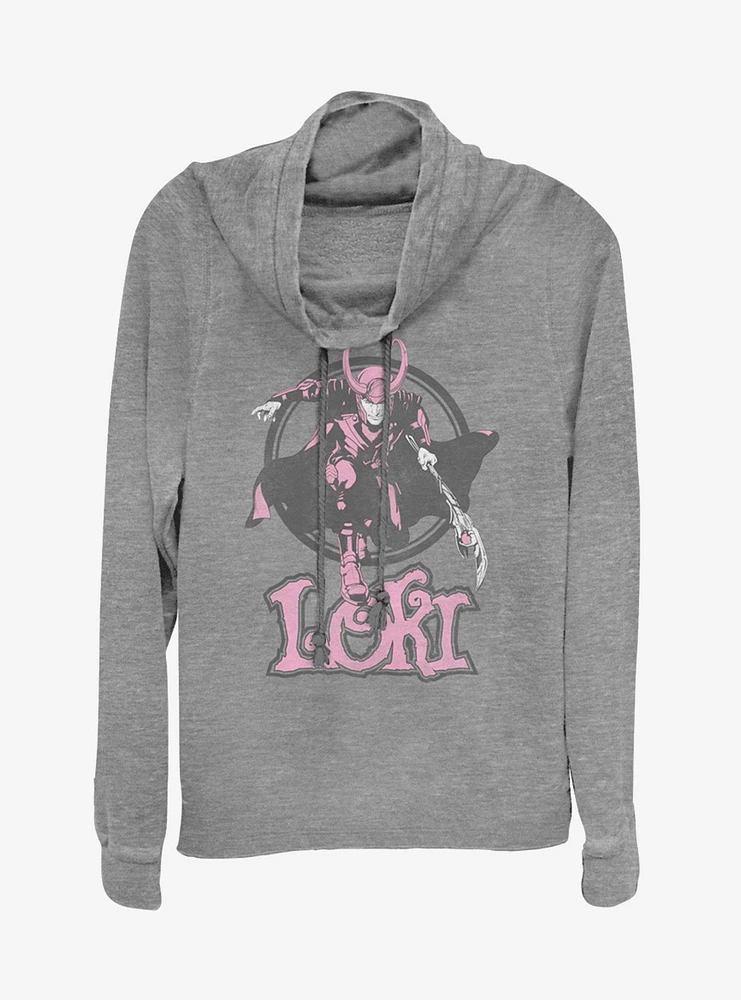 Marvel Loki Pretty Pink Cowlneck Long-Sleeve Girls Top