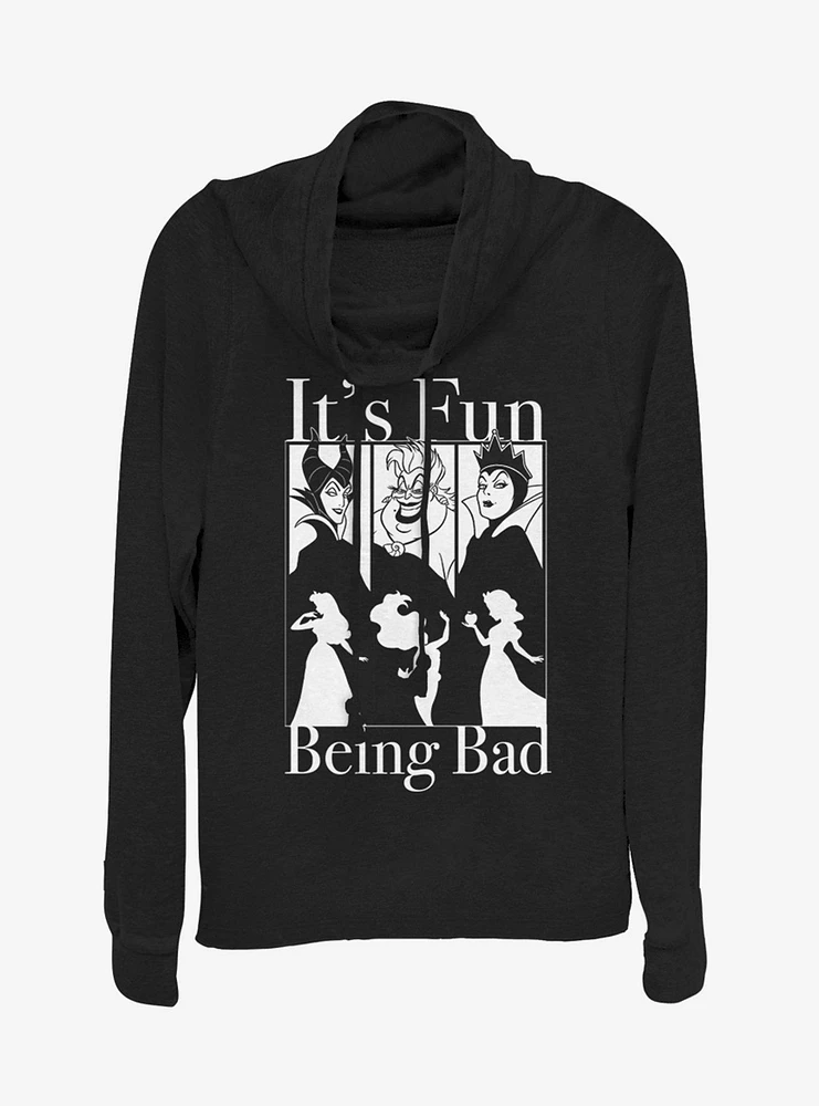 Disney Villains Bad Fun Cowl Neck Long-Sleeve Girls Sweatshirt