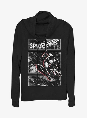 Marvel Spider-Man Street Panels Cowlneck Long-Sleeve Girls Top