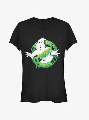 Ghostbusters Ghost Logo Green Slime Girls T-Shirt