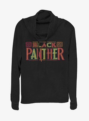 Marvel Black Panther Home Town Logo Cowlneck Long-Sleeve Womens Top